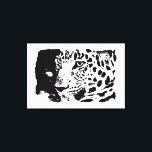 Pop Art Leopard Wrapped Canvas<br><div class="desc">Zwart-wit,  grappig,  nieuw,  stijlvol,  luipaard en digitale inkttekening</div>
