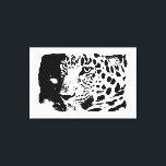 Pop Art Leopard Wrapped Canvas<br><div class="desc">Zwart-wit,  grappig,  nieuw,  stijlvol,  luipaard en digitale inkttekening</div>
