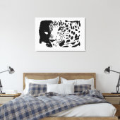 Pop Art Leopard Wrapped Canvas (Insitu (Slaapkamer))