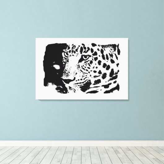 Pop Art Leopard Wrapped Canvas (Insitu (Houten vloer))