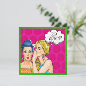 Pop Art Leuk Uitnodigingskaartje Kaart (Staand voorkant)