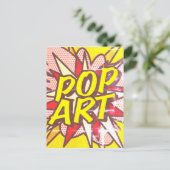 POP ART Leuke Retro Strip Pop Art Briefkaart (Staand voorkant)