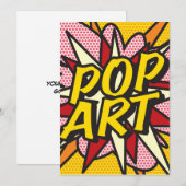 POP ART Leuke Retro Stripboek Kaart (Voorkant / Achterkant)