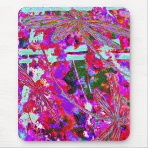 Pop Art Libellen op Roze Latte Mok Muismat