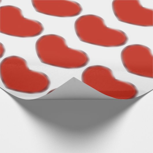 Pop Art Liefde Rode Harten Wit Inpakpapier (Hoek)