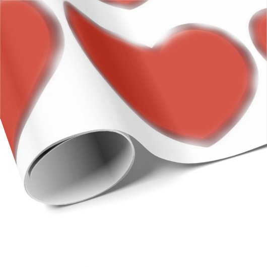 Pop Art Liefde Rode Harten Wit Inpakpapier (Rol Hoek)
