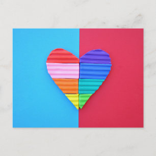 Pop Art Liefde Twin Regenboog Harten Briefkaart