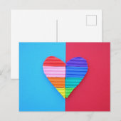 Pop Art Liefde Twin Regenboog Harten Briefkaart (Voorkant / Achterkant)