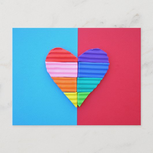 Pop Art Liefde Twin Regenboog Harten Briefkaart (Voorkant)