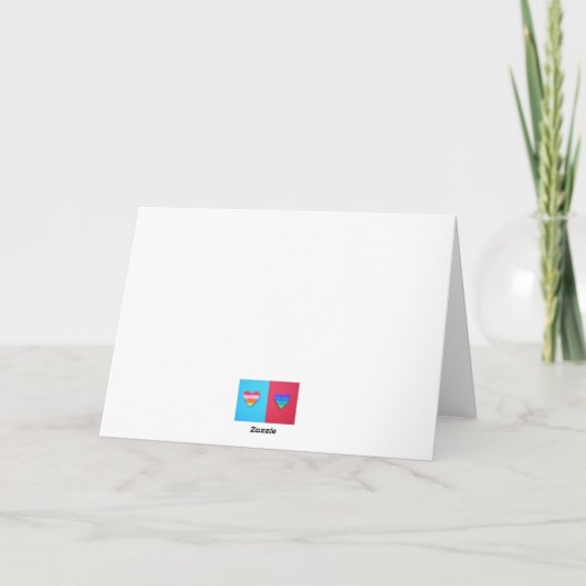 Pop Art Liefde Twin Regenboog Harten Kaart (Achterkant)