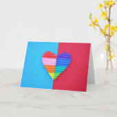 Pop Art Liefde Twin Valentijn Regenboog Harten Kaart (Gele Bloem)