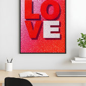 Pop Art LIEFDE Typografie Abstracte Valentijnsdag Poster