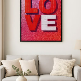 Pop Art LIEFDE Typografie Abstracte Valentijnsdag Poster