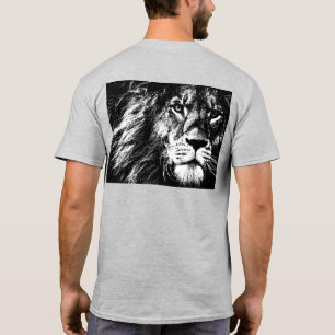 Pop Art Lion Face Back Side Print Sjabloon Mannen T-shirt