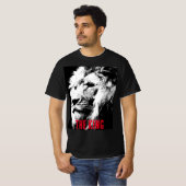 Pop Art Lion Face Elegant Mannen Moderne Sjabloon T-shirt (Voorkant volledig)