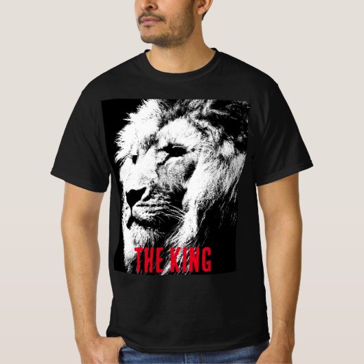 Pop Art Lion Face Elegant Mannen Moderne Sjabloon T-shirt (Voorkant)