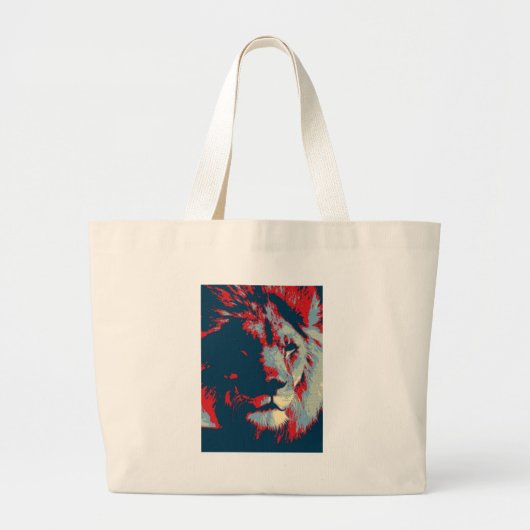 Pop Art Lion Grote Tote Bag (Voorkant)