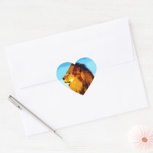 Pop Art Lion Hart Sticker (Envelop)