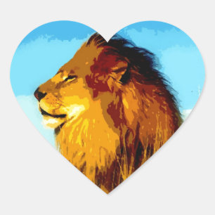 Pop Art Lion Hart Sticker