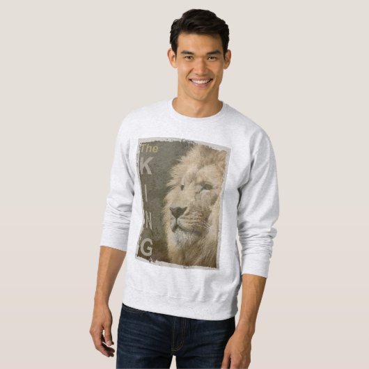 Pop Art Lion Hoofd koning Moderne elegante Mannen Trui (Voorkant volledig)