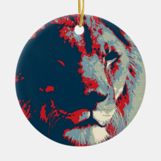 Pop Art Lion Keramisch Ornament (Voorkant)