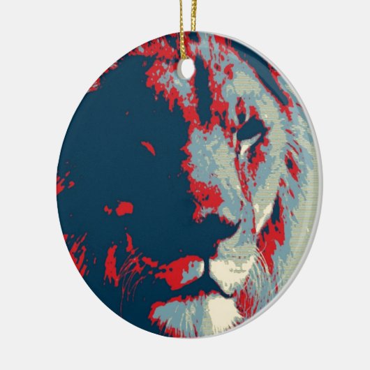 Pop Art Lion Keramisch Ornament (Links)
