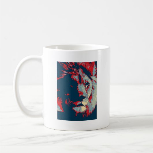 Pop Art Lion Koffiemok (Links)