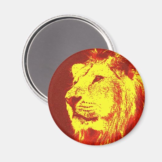 Pop Art Lion Magneet (Voorkant / Achterkant)