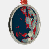 Pop Art Lion Metalen Ornament (Rechts)