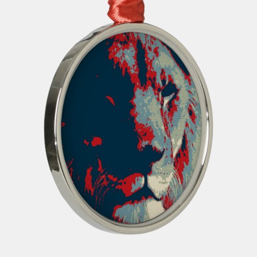 Pop Art Lion Metalen Ornament (Rechts)