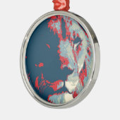 Pop Art Lion Metalen Ornament (Links)