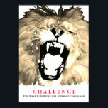 Pop Art Lion Motivatie Challenge  Sepia Poster<br><div class="desc">Motivatie prijsvragen Posters - Gezicht op Koning Lion - Motivatie uitdaging / Vertrouwen Digitaal dierenwerk - Lion Eyes Pop Afbeelding - Big Cats Digital Afbeeldingen</div>