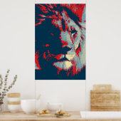 Pop Art Lion Poster (Keuken)