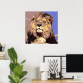 Pop Art Lion Poster - Dierenfotografie Kunstwerk (Thuiskantoor)