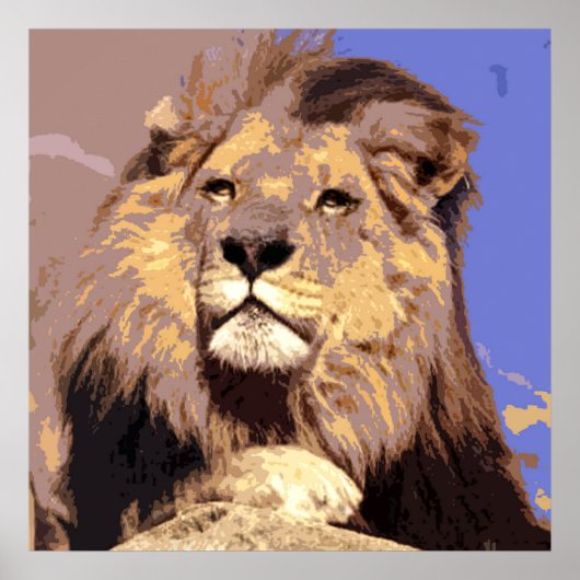 Pop Art Lion Poster - Dierenfotografie Kunstwerk (Voorkant)