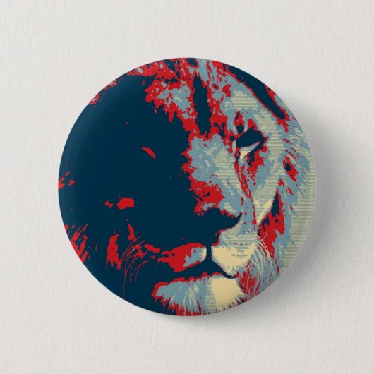 Pop Art Lion Ronde Button 5,7 Cm (Voorkant)
