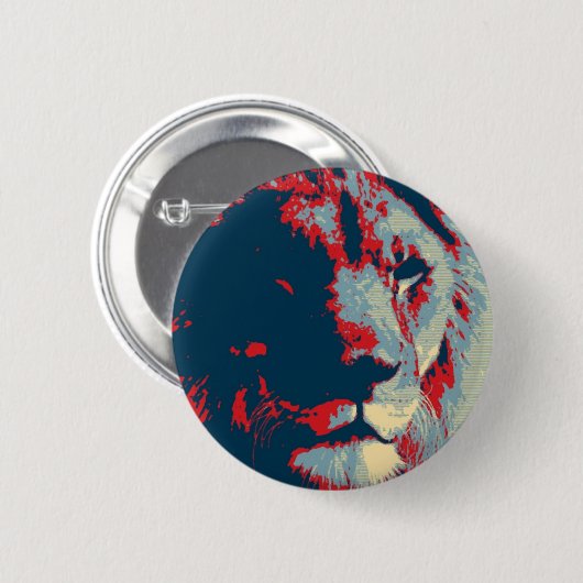 Pop Art Lion Ronde Button 5,7 Cm (Voorkant /achterkant)