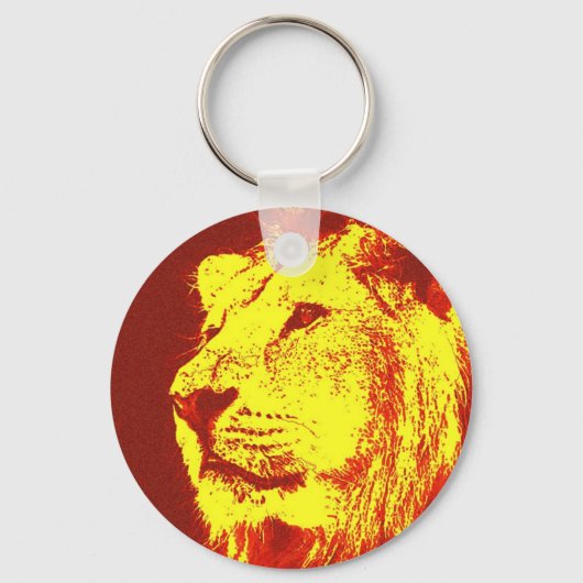 Pop Art Lion Sleutelhanger (Voorkant)