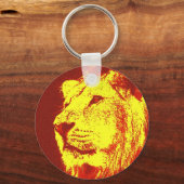 Pop Art Lion Sleutelhanger (Voorkant)