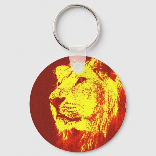 Pop Art Lion Sleutelhanger (Voorkant)