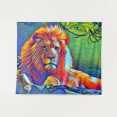 Pop Art Lion Wandkleed (Voorkant (horizontaal))
