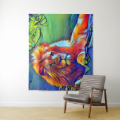 Pop Art Lion Wandkleed (In situ)