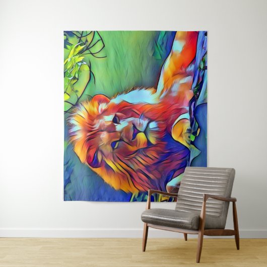 Pop Art Lion Wandkleed (In situ)