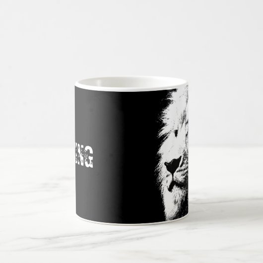 Pop Art Lion wordt geconfronteerd met de Sjabloon  Koffiemok (Center)