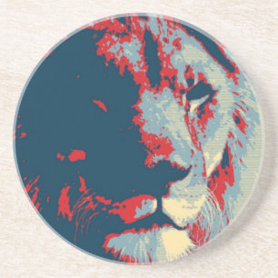 Pop Art Lion Zandsteen Onderzetter
