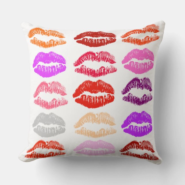 Pop Art Lippen (Kisses) Kussen (Voorkant)