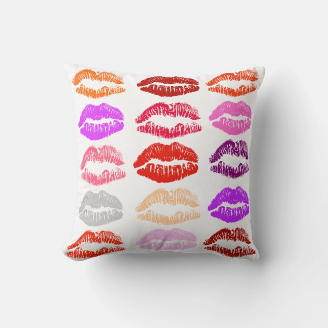 Pop Art Lippen (Kisses) Kussen (Voorkant)