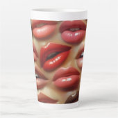 Pop Art Lippen Latte Mok 12 & 17 oz (Voorkant)