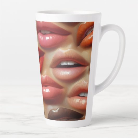 Pop Art Lippen Latte Mok 12 & 17 oz (Rechts)