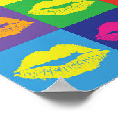 Pop Art Lips Kiss Marks Kleurrijk Poster (Hoek)